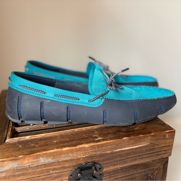 Swims Turquoise and Navy Mesh Boat Loafers Water Shoes - Picture 10 of 10